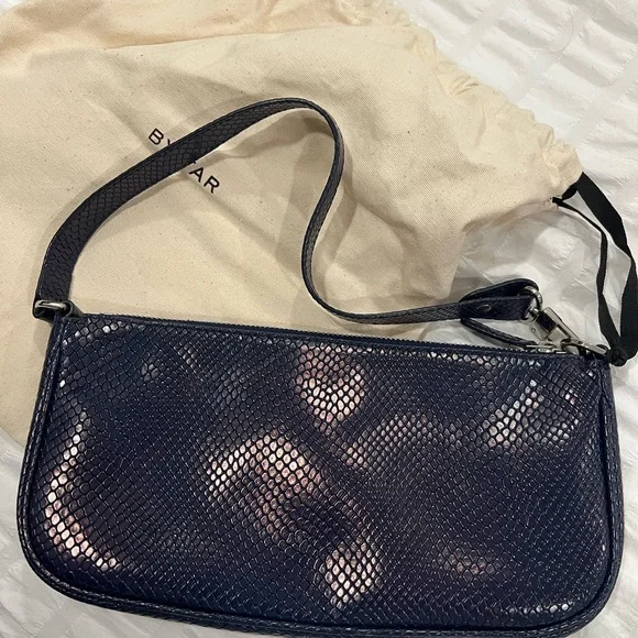 BY FAR snake skin Navy bag - Picture 2 of 4